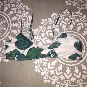Zaful Palm Tree Print Bikini Top